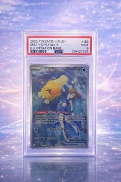 PSA 9 Misty’s Psyduck 193/182 Illustration Rare Destined Rivals Pokemon - Image 1