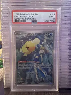 PSA 9 Misty’s Psyduck 193/182 Illustration Rare Destined Rivals Pokemon - Image 2