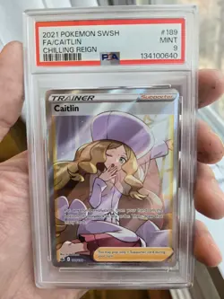 PSA 9 Caitlin (189/198) POKEMON [Sword & Shield: Chilling Reign] FULL ART! MINT! - Image 1