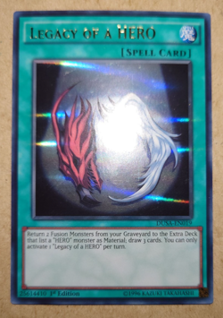 YUGIOH LEGACY OF A HERO ULTRA RARE DUSA-EN019 1ST EDITION - Image 1