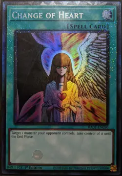 YuGiOh Change of Heart Collector's Rare 1st Edition RA01-EN050 - Image 1
