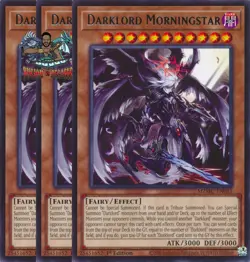 Yugioh! 3x Darklord Morningstar MZMU-EN083 Rare 1st Ed NM - Image 1