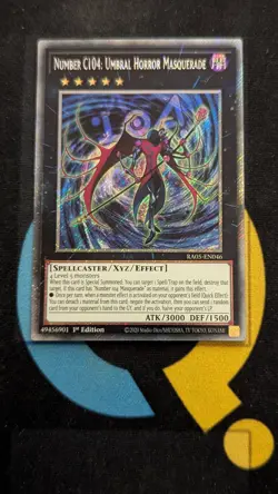 RA05-EN046 Number C104: Umbral Horror Masquerade Platinum Secret Rare YuGiOh - Image 1