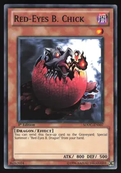 Red-Eyes B. Chick - SDDC-EN007 - Common - 1st Edition Yugioh - Image 1
