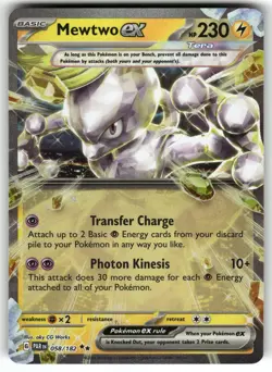 Mewtwo ex 058/182 SV04: Paradox Rift NM Pokemon Card TCG - Image 1