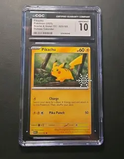 Pikachu Holiday Calendar Holo Card 025/165 CGC gem Mint 10 - Image 1