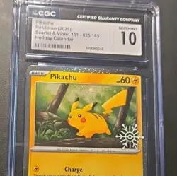 Pikachu Holiday Calendar Holo Card 025/165 CGC gem Mint 10 - Image 2