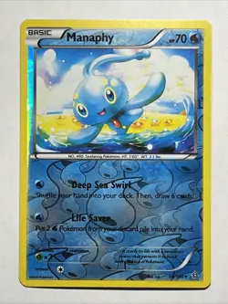Manaphy 56/160 Reverse Holo Rare 2015 Pokemon TCG Card Near Mint - Image 1