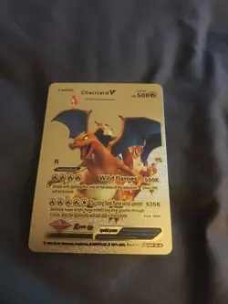 Pokemon Charizard V Evolution 508HP Gold Foil Fan Art Card SMP 26-43 - Image 1
