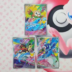 Rowlett 043 + Litten 044 + Popplio 045 - First Partner Pokemon Cards #L269 - Image 1