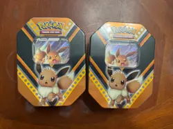 Pokemon TCG: V Powers Tin 2020- (2) Eevee Tins. - Image 1