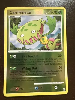 Carnivine 21/130 Reverse Holo Rare Pokemon TCG Diamond & Pearl Light DMG - Image 1