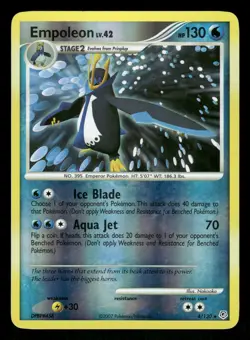 Pokemon Empoleon Holo Rare Diamond and Pearl 4/130 LP Reverse Holo - Image 1