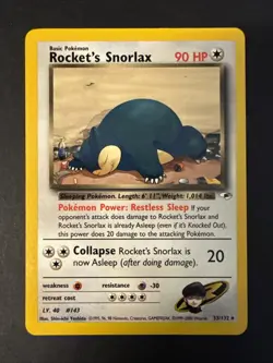 Rocket's Snorlax #33/132 Non-Holo Rare Gym Heroes VINTAGE 2000 Pokemon - Image 1