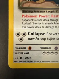 Rocket's Snorlax #33/132 Non-Holo Rare Gym Heroes VINTAGE 2000 Pokemon - Image 5