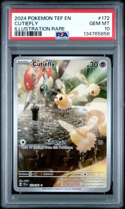 PSA 10 2024 Pokemon Tef En-Temporal Forces #172 Cutiefly - Image 1