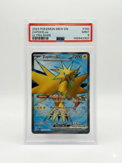 2023 Pokemon MEW English Zapdos ex #192 Ultra Rare PSA 9 MINT - Image 1