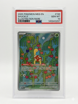 2025 Pokemon MEG English Shuckle #136 Illustration Rare PSA 10 GEM MT - Image 1