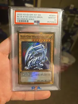 Yugioh Blue-Eyes White Dragon Maximum Gold MAGO-EN001 MINT PSA 910 - Image 2