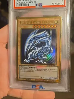 Yugioh Blue-Eyes White Dragon Maximum Gold MAGO-EN001 MINT PSA 910 - Image 3