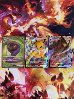 Lot of 3 Chinese Pokemon Cards NM: Arbok ex SR, Jolteon VMAX, Coalossal VMAX - Image 1