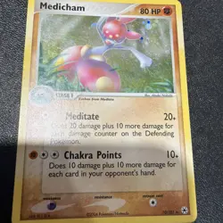 Pokemon Card TCG 2004 - Medicham Hidden Legends 10/101 Holo SWIRL - Image 1