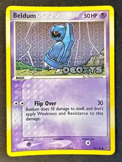 Beldum 55/107 2005 EX Deoxys Pokemon Card TCG Reverse Holo Stamped - Lp/Vlp - Image 1