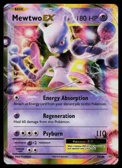 Pokemon Card - Mewtwo EX Evolutions 52/108 Holo Rare EX 2016 - Image 1