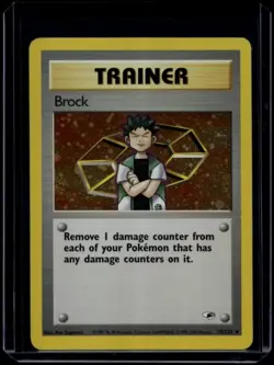 Pokemon TCG Brock 15/132 Gym Heroes Holo Rare NM/LP - Image 1