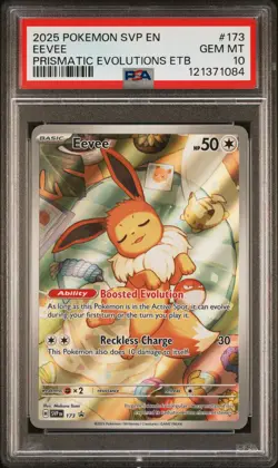 2025 POKEMON SVP EN-SV BLACK STAR PROMO #173 EEVEE PSA 10 - Image 1