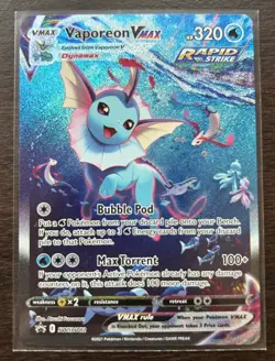 Pokemon Vaporeon VMAX SWSH182 Promo Full Art Rapid Strike Holo Sword & Shield - Image 1