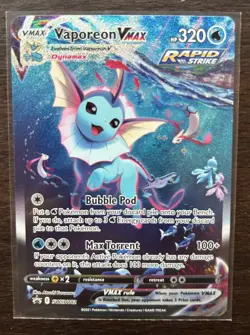 Pokemon Vaporeon VMAX SWSH182 Promo Full Art Rapid Strike Holo Sword & Shield - Image 4