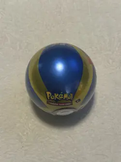 New Sealed Pokemon TCG Poke Ball Blue /Gold Tin with 3 Booster Packs & 1 Coin - Image 5