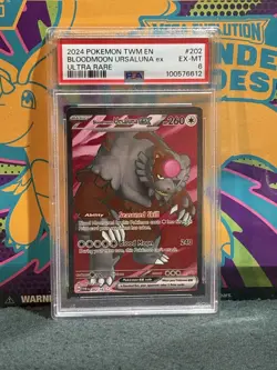 Pokemon Bloodmoon Ursaluna ex 202/167 Sv06 Ultra Rare Holo PSA 6 - Image 1