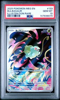 2025 POKEMON MEG EN-MEGA EVOLUTION ILLUSTRATION RARE #133 BULBASAUR PSA 10 - Image 1
