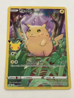 Pokemon TCG CCG Pikachu Full Art 005/025 Celebrations - Image 1
