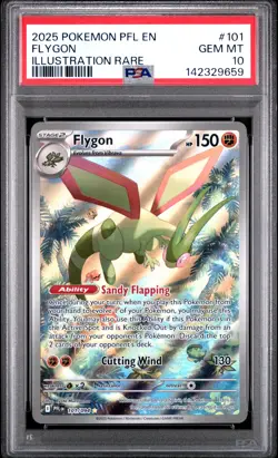 2025 Pokemon Pfl En-Phantasmal Flames #101 Flygon Illustration Rare PSA 10 - Image 1