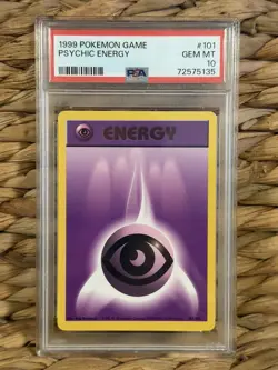 1999 POKEMON GAME #101 PSYCHIC ENERGY PSA 10 GEM BASE SET UNLIMITED - Image 1