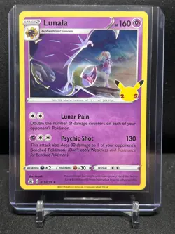 Lunala 015/025 Holo Rare Pokemon 2021 Celebrations NM - Image 1