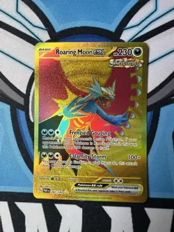Roaring Moon ex 262/182 Paradox Rift Gold Secret Rare Pokemon Card - Image 1