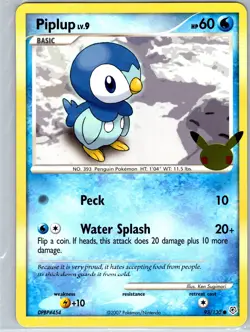 Piplup 93/130 Pokemon 25th Anniversary Promo Jumbo Card NM - Image 1