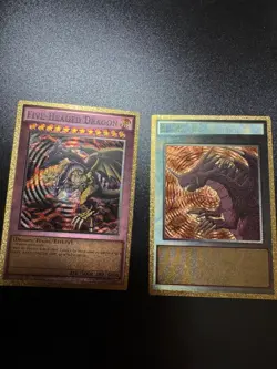 Yu-Gi-Oh! Gold Foil Five-Headed Dragon CUSTOM Fan Made Trading Card+ Bonus Card! - Image 1
