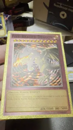 Yu-Gi-Oh! Gold Foil Five-Headed Dragon CUSTOM Fan Made Trading Card+ Bonus Card! - Image 2