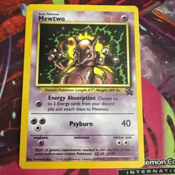 Pokemon cards base set Mewtwo black star promo near mint, non holo - Image 1