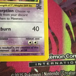 Pokemon cards base set Mewtwo black star promo near mint, non holo - Image 3