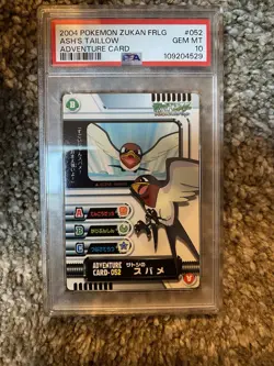 2004 Pokemon Zukan Adventure Card Ash’s Taillow PSA 10 - Image 1