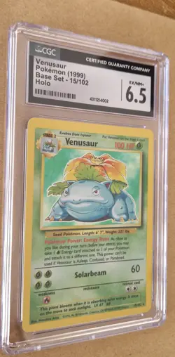 Venusaur Holo Pokemon Card *Near Mint* CGC 6.5 1999 Base Set - Image 1