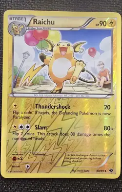 Pokemon TCG Raichu Card Next Destinities Series, Reverse Holo, 40/99 - Image 1