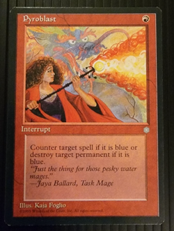 Magic the Gathering, Pyroblast, Ice Age, Interrupt, Red, 1995 - Image 1