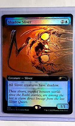 2022 MTG Magic the Gathering Secret Lair Drop Extended Art Foil Shadow Sliver LP - Image 1